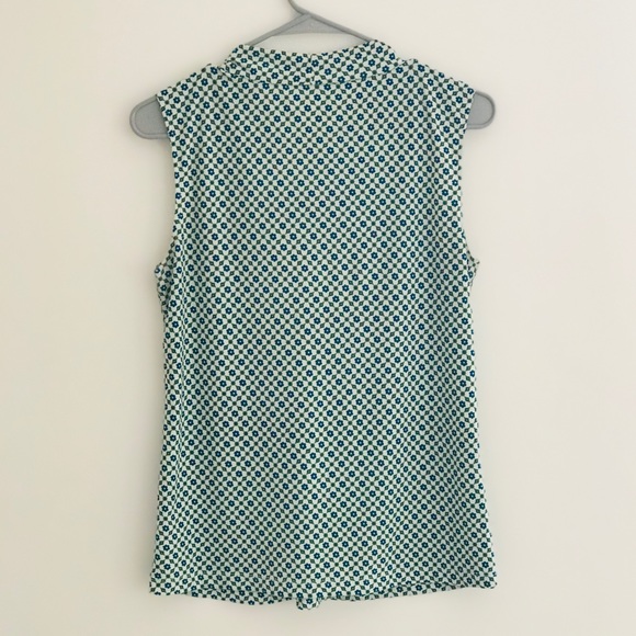 Talbots Green and Blue Patterend Blouse - Picture 2 of 4